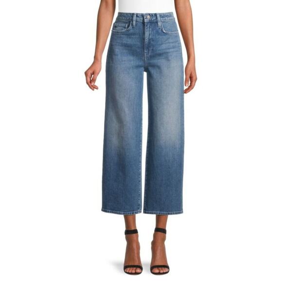 Lafayette 148 Wyckoff High Rise Wide Leg Jeans Size 29 Stretch Denim EUC - Picture 1 of 12